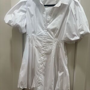 Jonathan Simkhai White Puff Sleeve Blouse